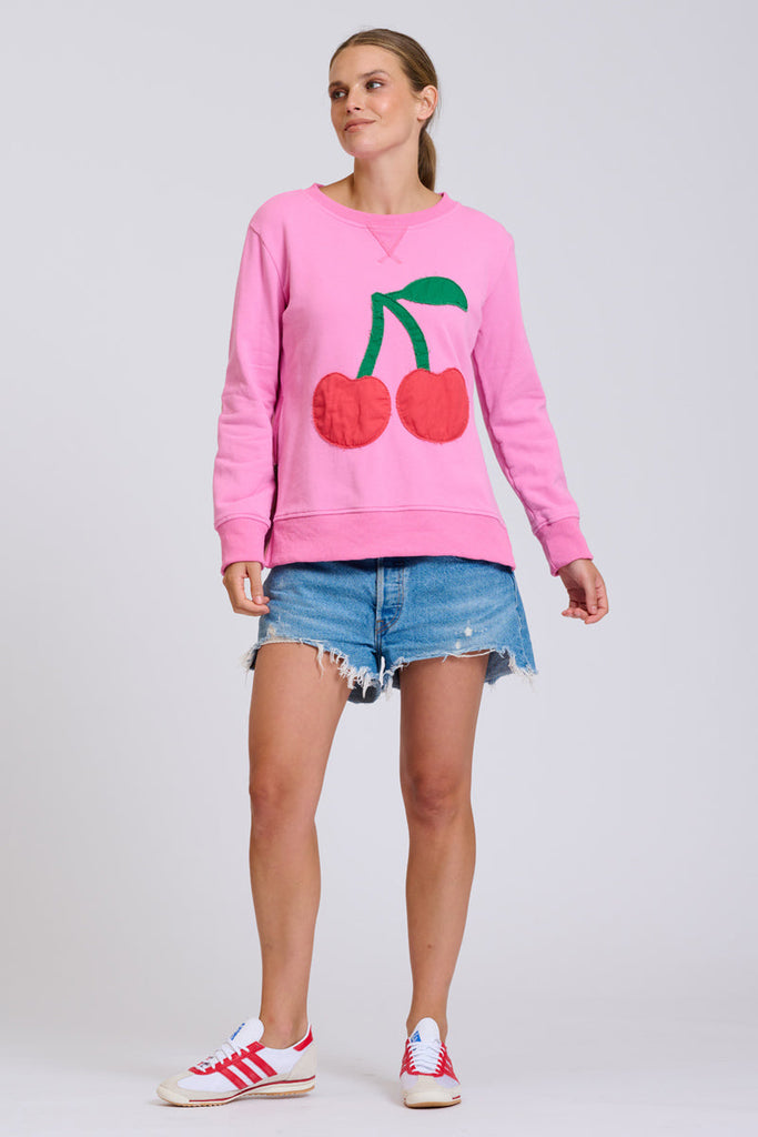 EST Classic Zipside Cherries Sweatshirt - Pink