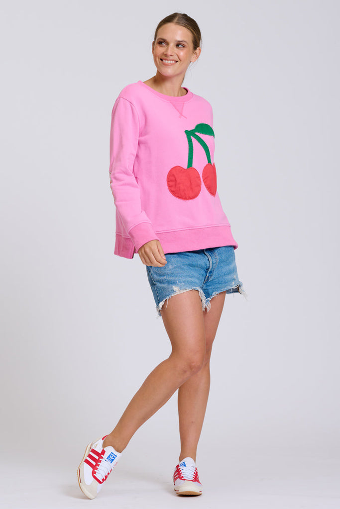 EST Classic Zipside Cherries Sweatshirt - Pink
