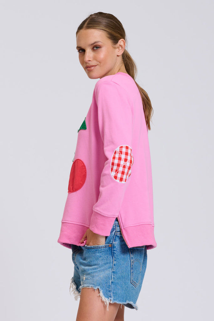 EST Classic Zipside Cherries Sweatshirt - Pink
