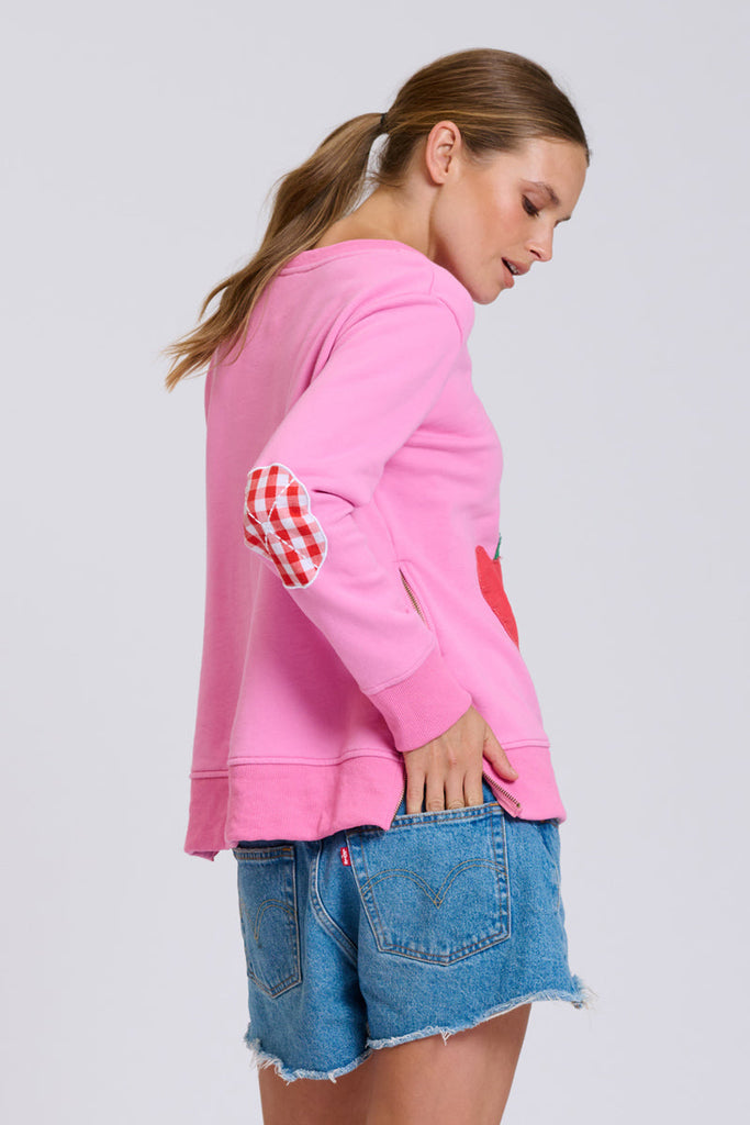 EST Classic Zipside Cherries Sweatshirt - Pink