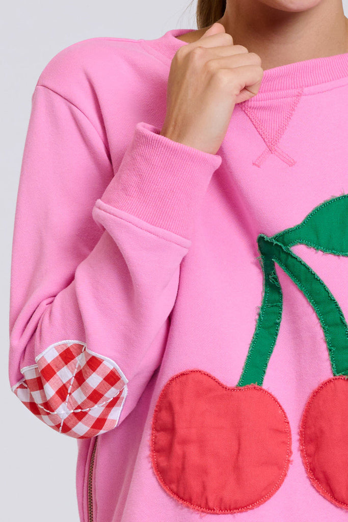 EST Classic Zipside Cherries Sweatshirt - Pink