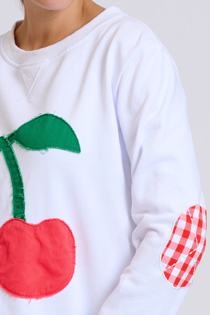 EST Classic Zipside Cherries Sweatshirt - White