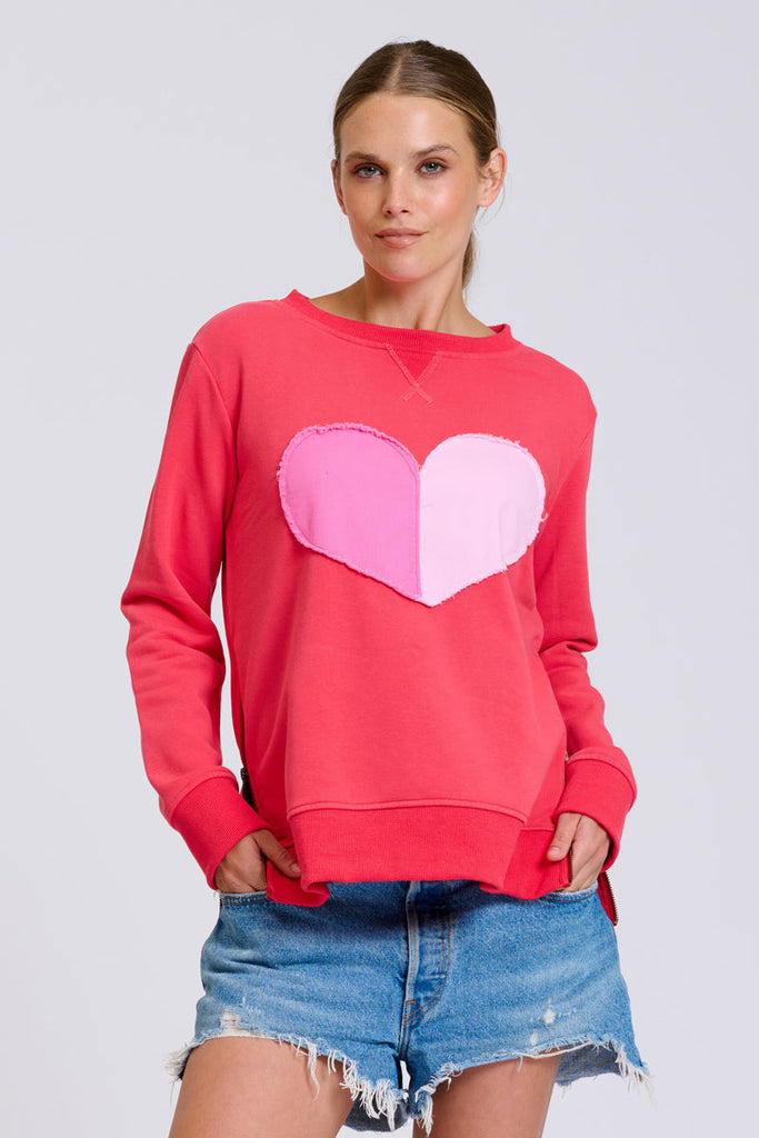 EST Classic Zipside Sweatshirt Heart - Nantucket Red Combo