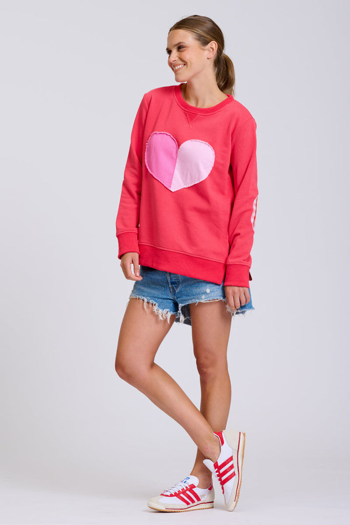 EST Classic Zipside Sweatshirt Heart - Nantucket Red Combo