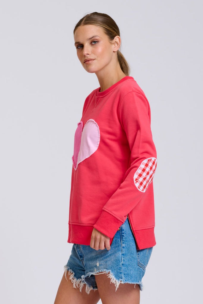EST Classic Zipside Sweatshirt Heart - Nantucket Red Combo