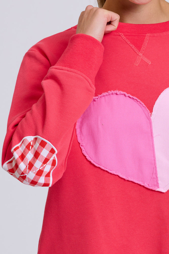 EST Classic Zipside Sweatshirt Heart - Nantucket Red Combo