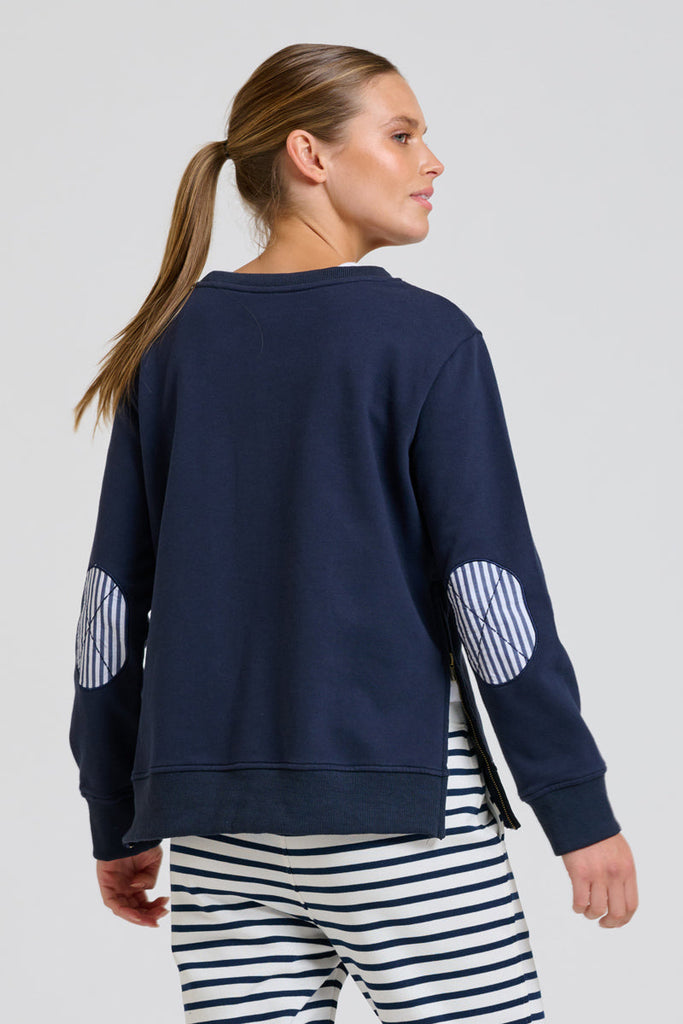 EST Classic Zipside Sweatshirt Nautical - Navy/White
