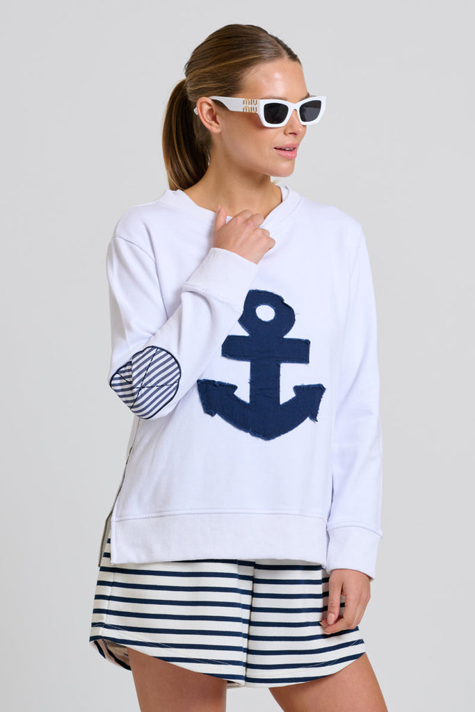 EST Classic Zipside Sweatshirt Nautical - White/Navy