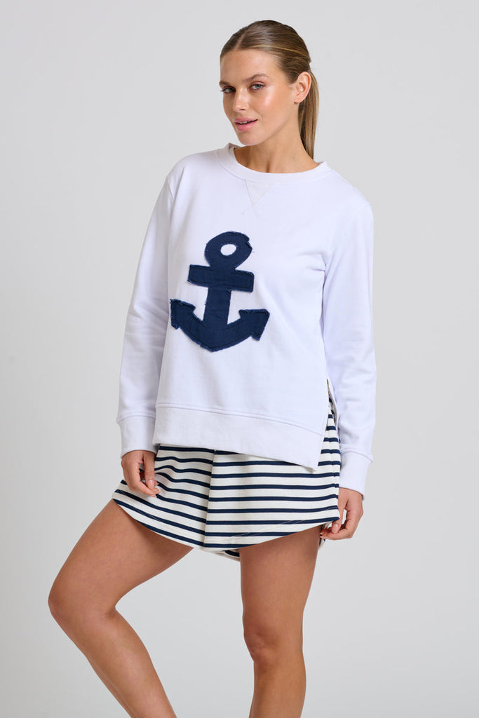 EST Classic Zipside Sweatshirt Nautical - White/Navy