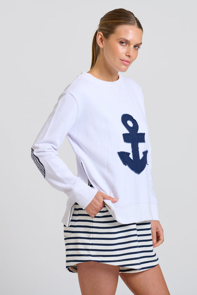EST Classic Zipside Sweatshirt Nautical - White/Navy