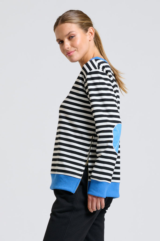 EST Classic Zipside Sweatshirt - Black / White