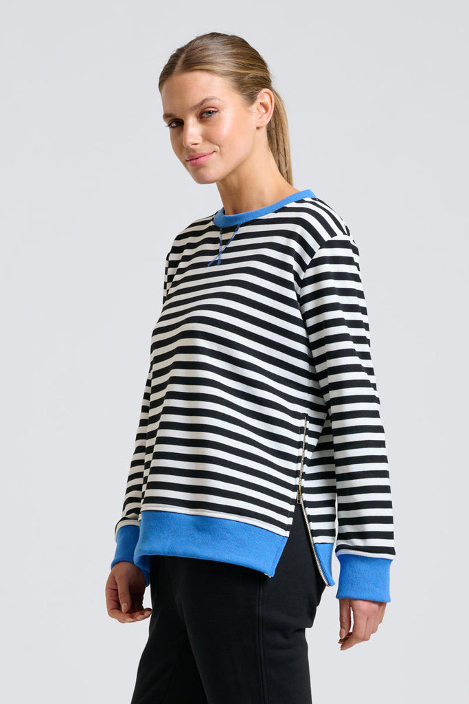 EST Classic Zipside Sweatshirt - Black / White