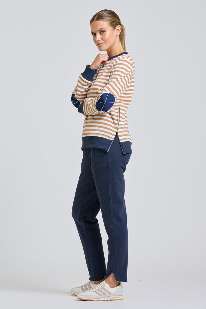 EST Classic Zipside Sweatshirt - Caramel / White