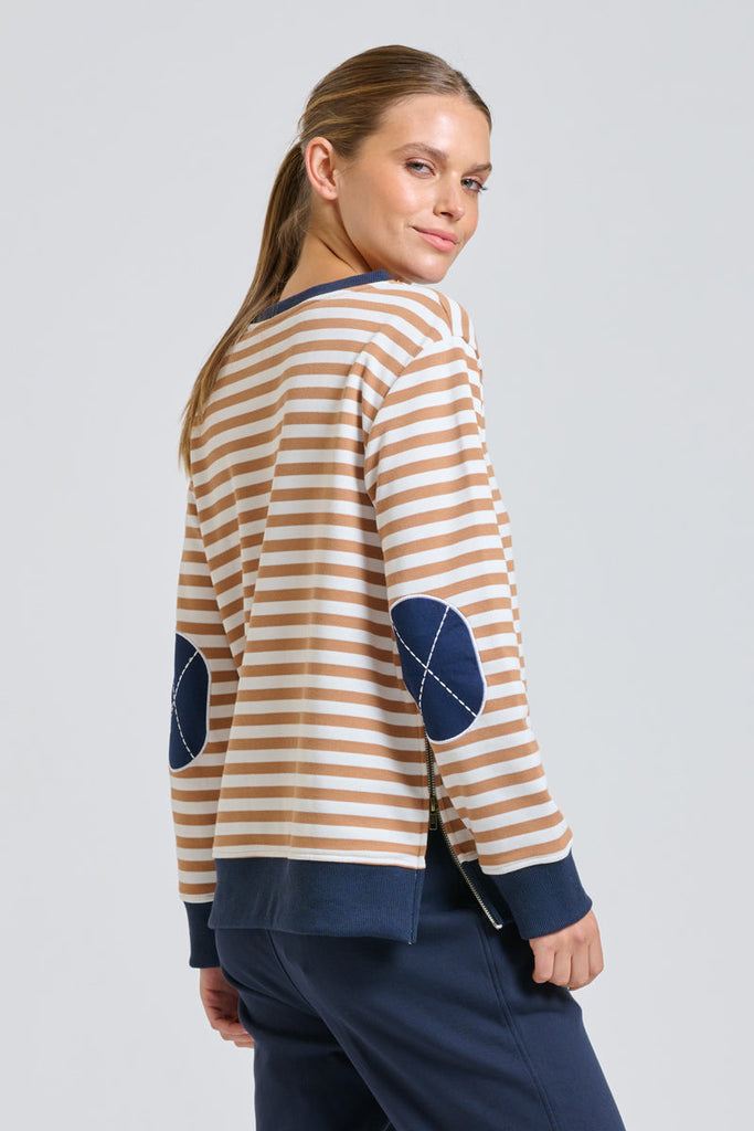 EST Classic Zipside Sweatshirt - Caramel / White