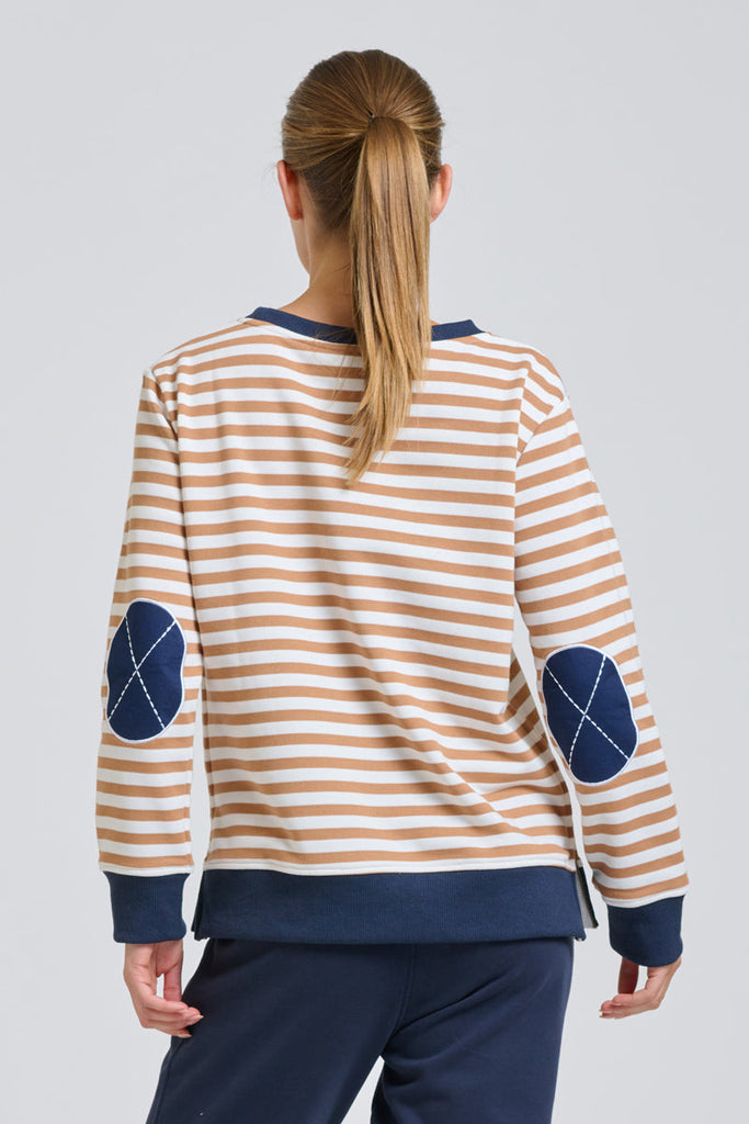 EST Classic Zipside Sweatshirt - Caramel / White