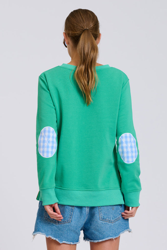EST Classic Zipside Sweatshirt Heart - Pea Green Combo