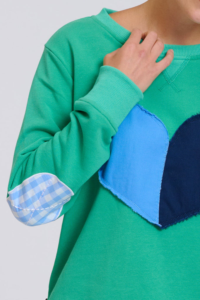 EST Classic Zipside Sweatshirt Heart - Pea Green Combo