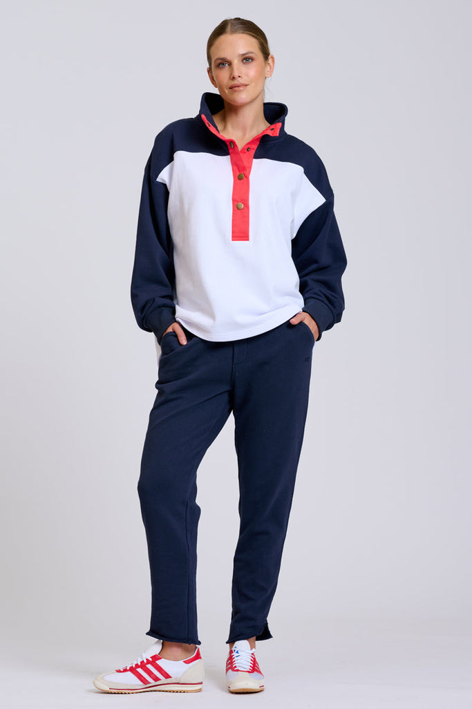 EST Collar Sweatshirt - Navy & White Combo