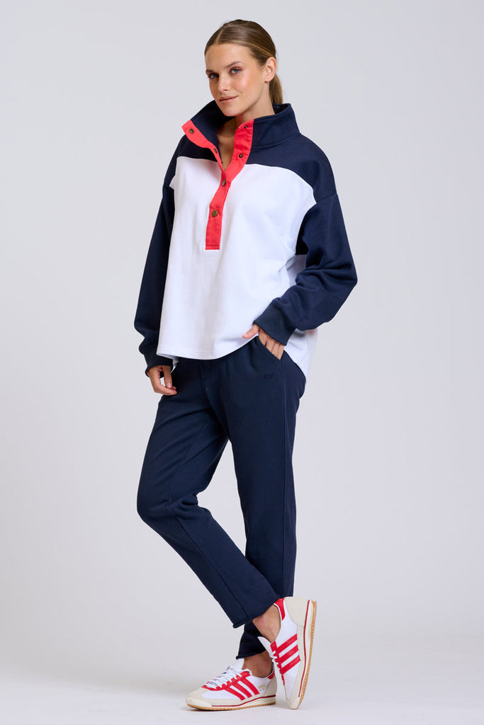 EST Collar Sweatshirt - Navy & White Combo