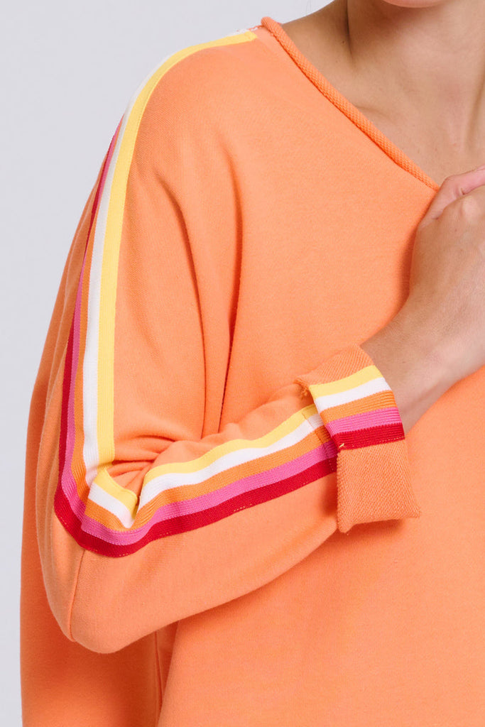 EST Raw V Neck Tape Sweatshirt - Melon