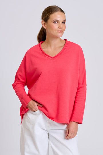 EST Raw V2 Neck Sweatshirt - Nantucket Red