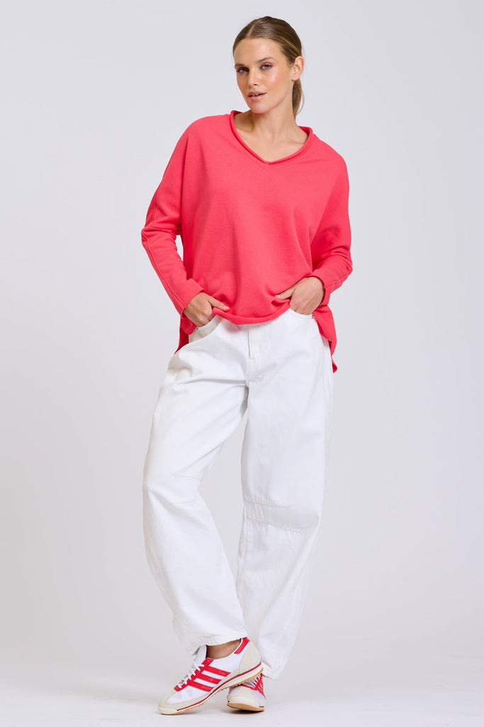 EST Raw V2 Neck Sweatshirt - Nantucket Red