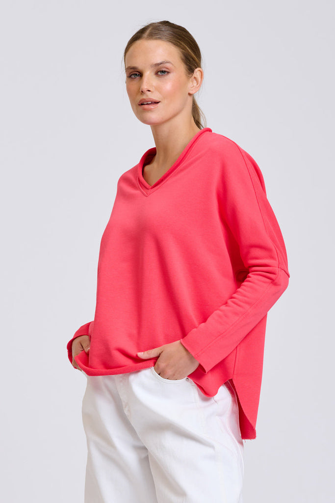 EST Raw V2 Neck Sweatshirt - Nantucket Red