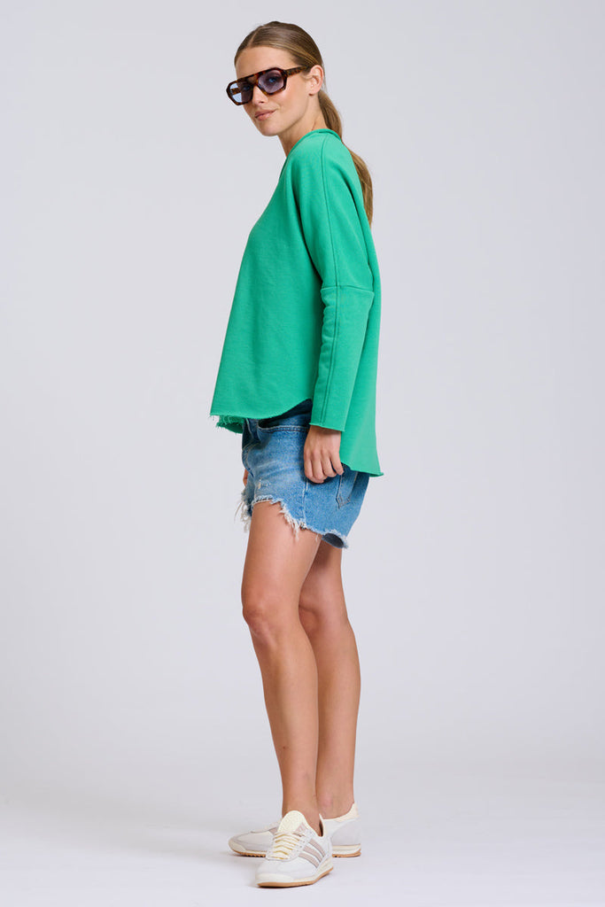 EST Raw V2 Neck Sweatshirt - Pea Green