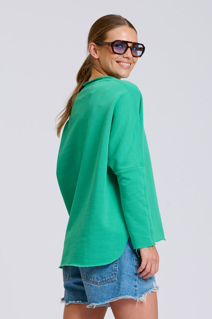 EST Raw V2 Neck Sweatshirt - Pea Green