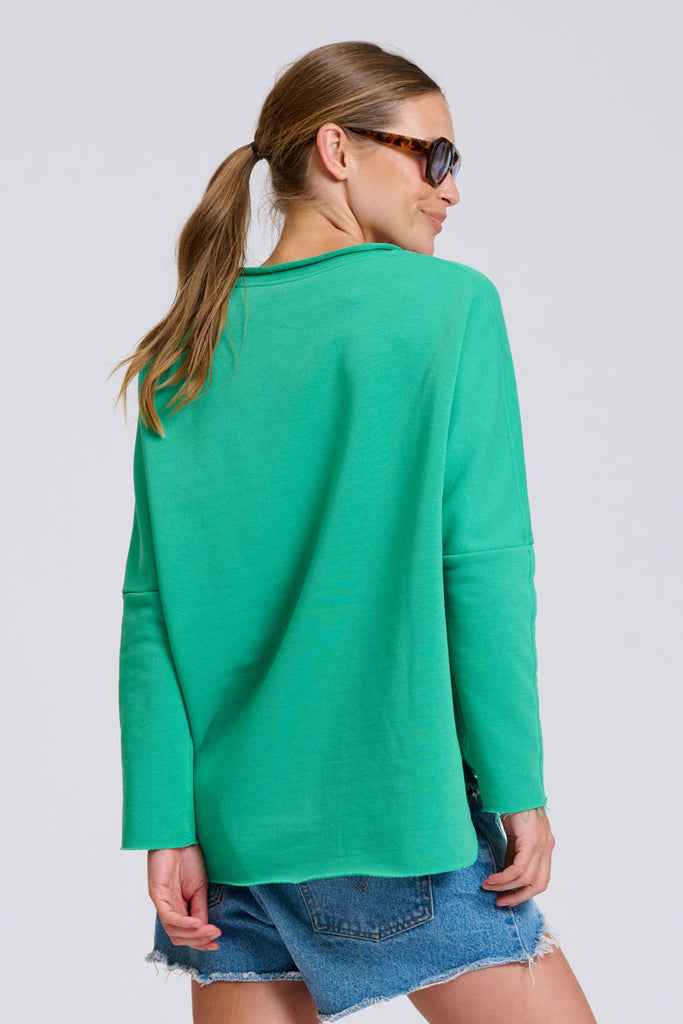 EST Raw V2 Neck Sweatshirt - Pea Green