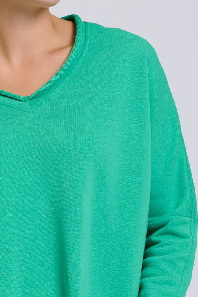 EST Raw V2 Neck Sweatshirt - Pea Green