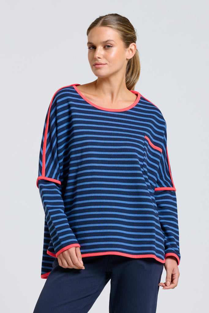 EST Ringer Sweatshirt - Blue Combo