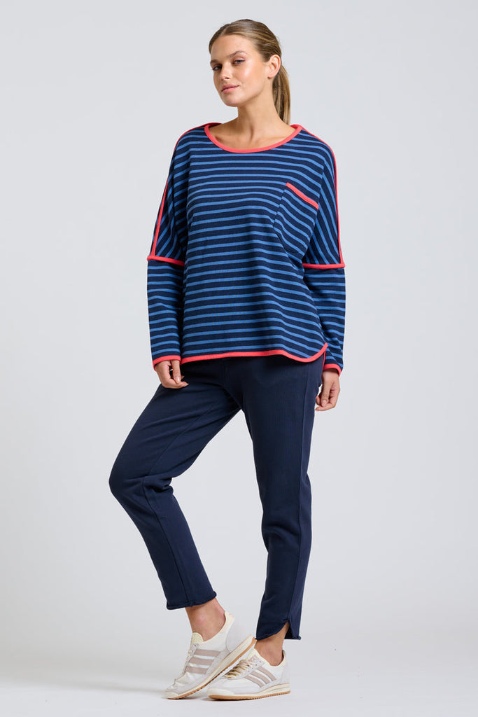 EST Ringer Sweatshirt - Blue Combo