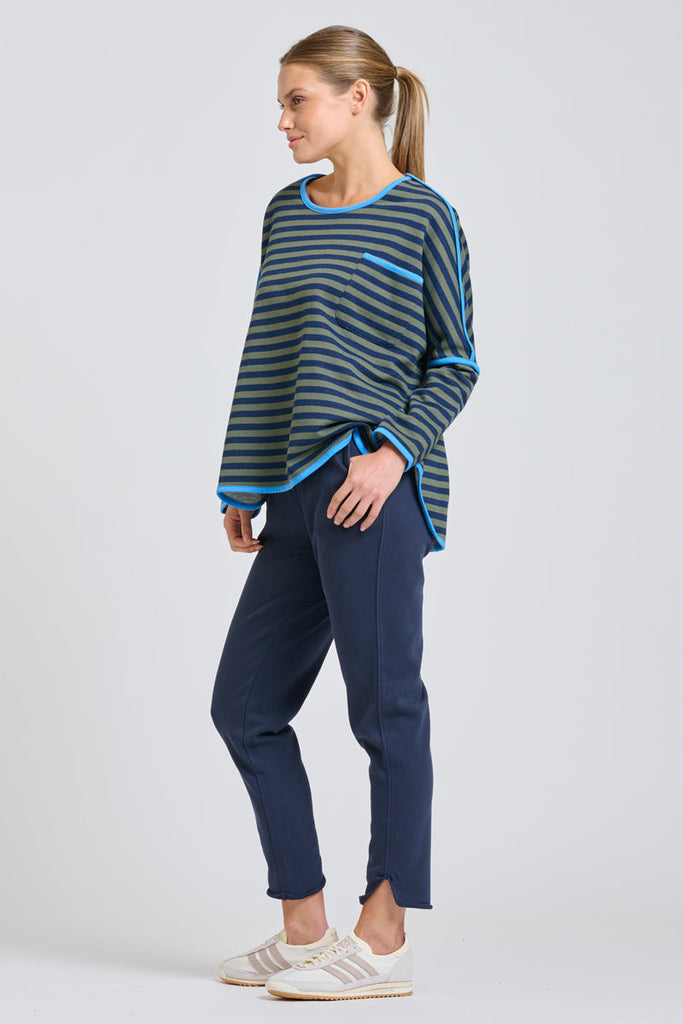 EST Ringer Sweatshirt - French Navy / Khaki