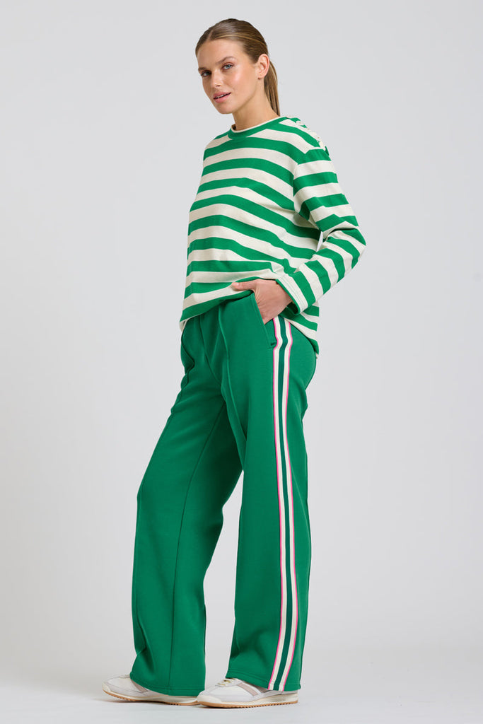 EST Scuba Trackpant - Green / Pink Stripe