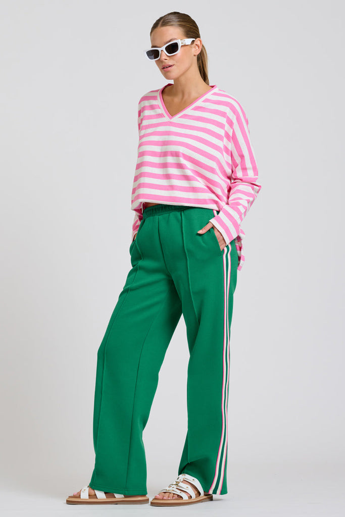 EST Scuba Trackpant - Green / Pink Stripe