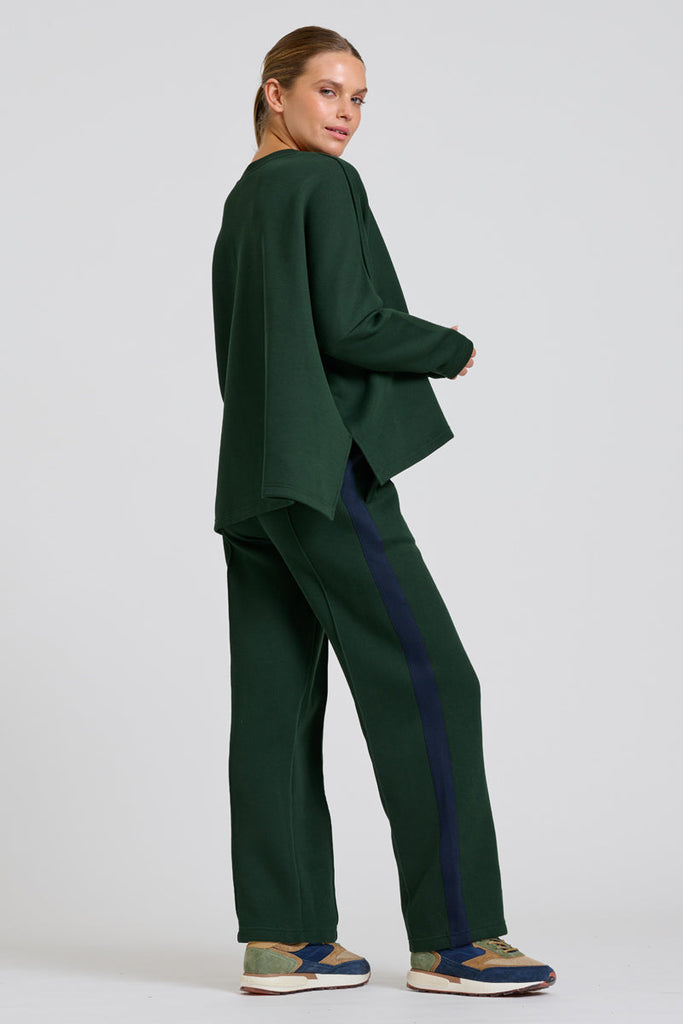 EST Scuba Trackpant - Racing Green With Navy Stripe