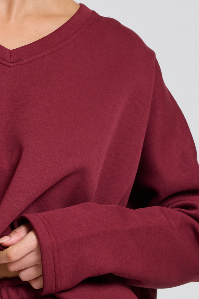 EST Scuba V Neck Sweatshirt - Plum