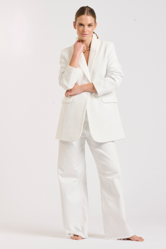 Iris Scuba Blazer - Club White