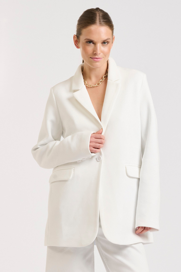 Iris Scuba Blazer - Club White
