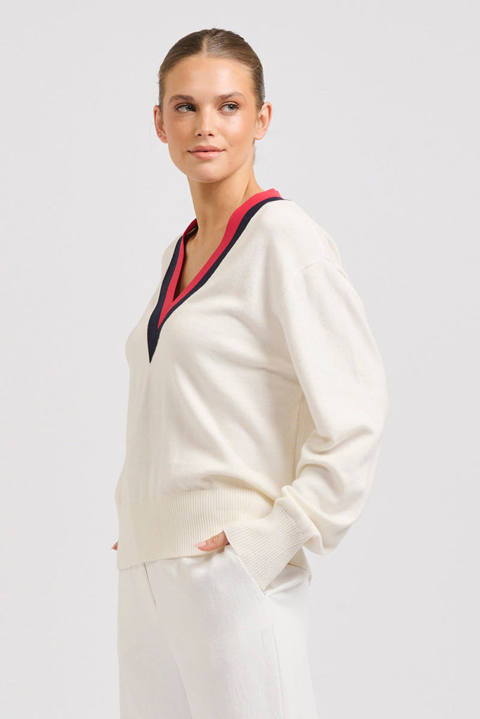 Links Sweater - Club White/Navy/Red