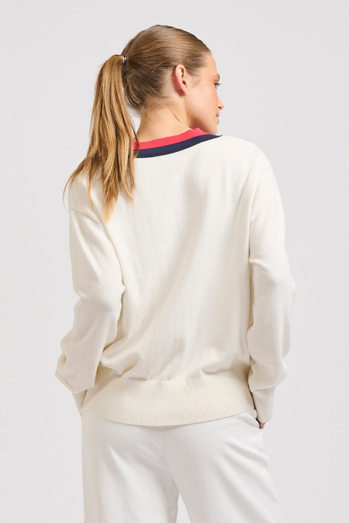 Links Sweater - Club White/Navy/Red