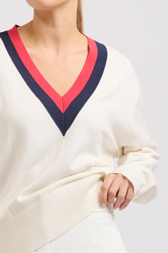 Links Sweater - Club White/Navy/Red