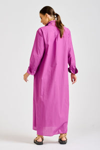 The Luna Longline Shirtdress - Magenta