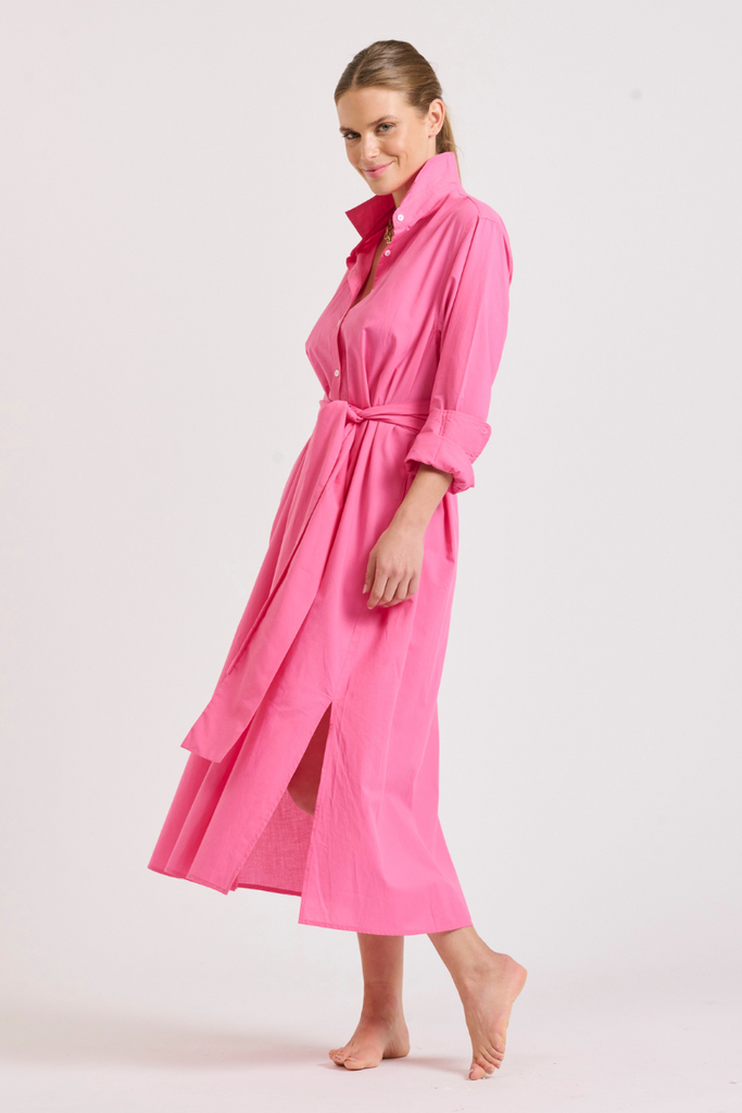 Neon pink shirt dress shop