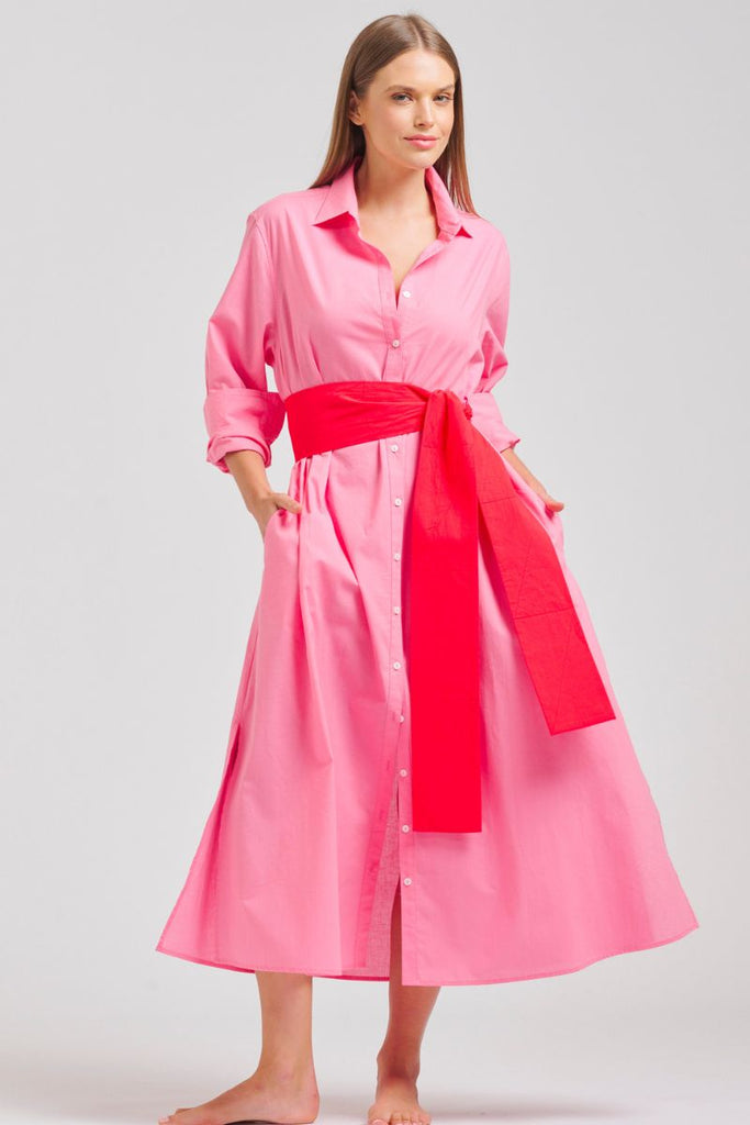 The Luna Long Shirtdress - Bubblegum