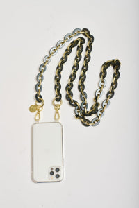 The Phone Chain - Black Resin & Gold