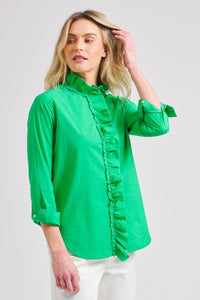 The Piper Classic Cotton Shirt  - Green