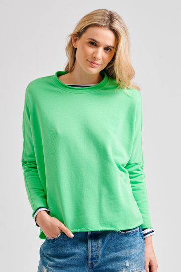 Raw Long Sleeve Sweat Shirt Apple Green