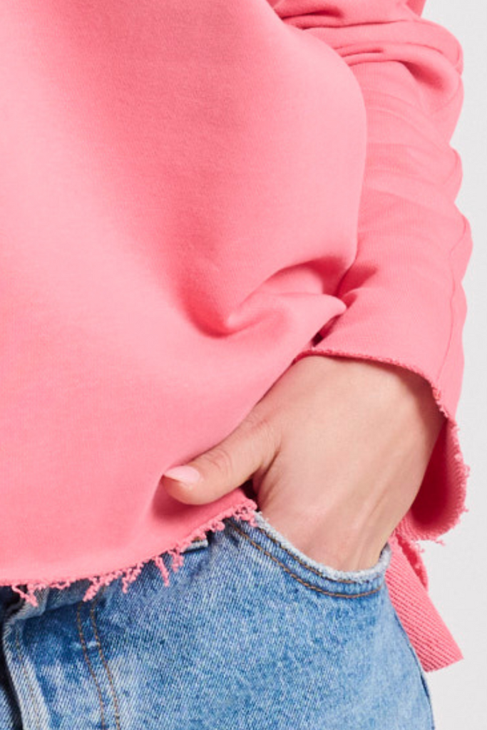 Raw Long Sleeve Sweatshirt - Rose